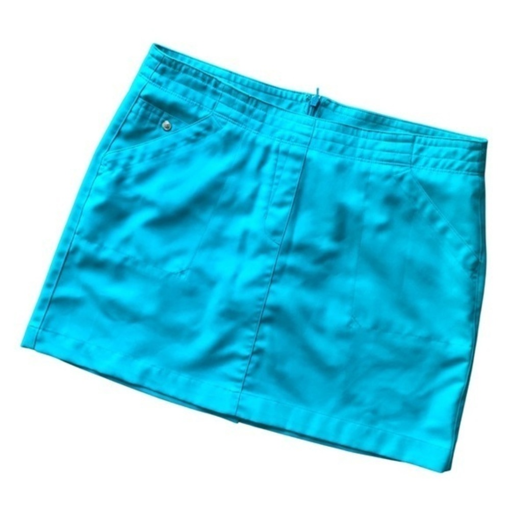 PGA TOUR Blue Rear Zip up Dry-fit Skort Pockets Sz L
